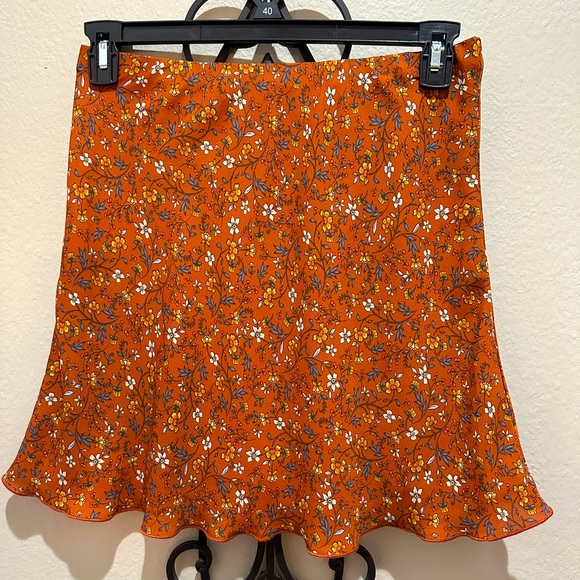 Cute Orange Flower Mini Skirt - Picture 1 of 3